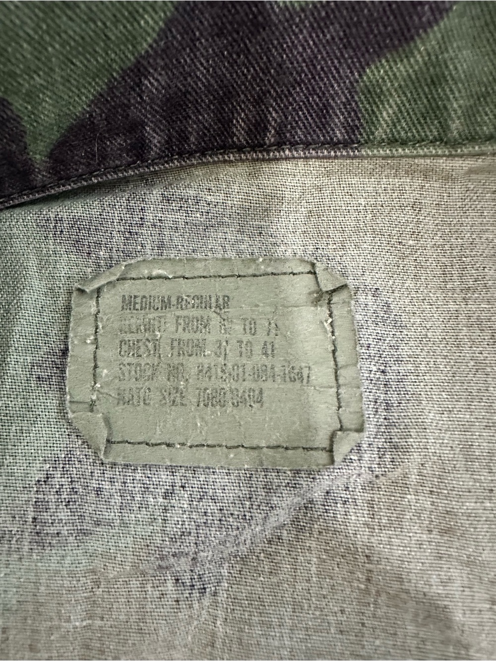Cropped Distressed Camo Military Jacket - Green/Brown - Picture 7 of 9